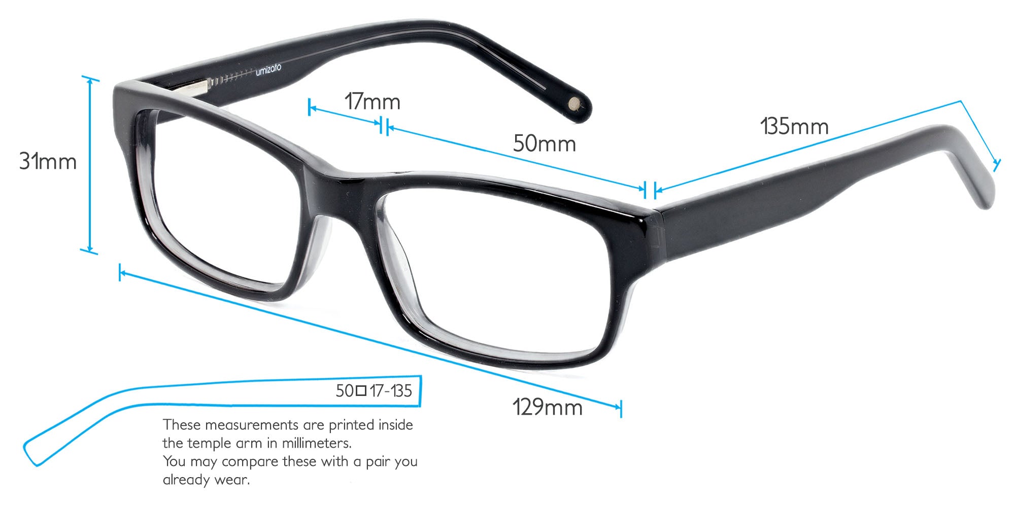 Darwin Computer Gaming Glasses Frame Measurements