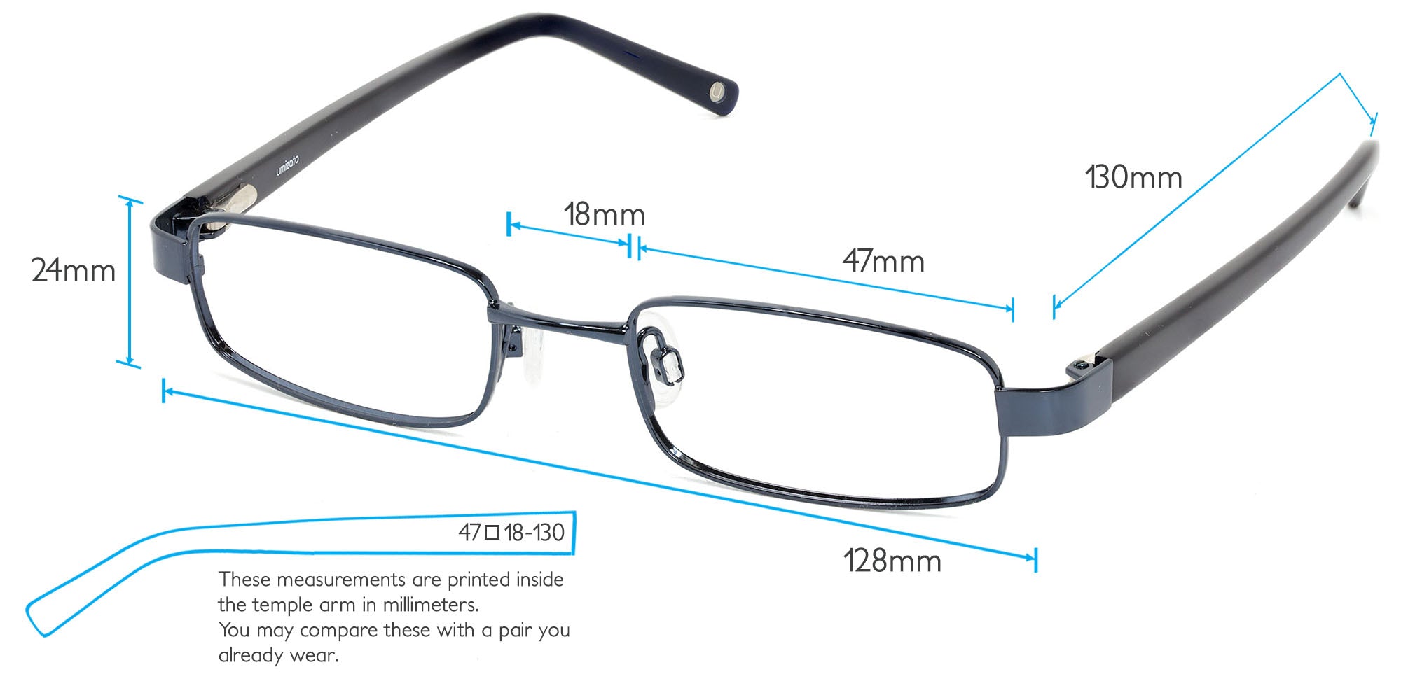 Faraday Computer Gaming Glasses Frame Measurements