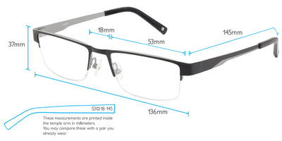 Fuji Computer Gaming Glasses Frame Measurements