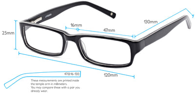 Hiawatha Computer Gaming Glasses Frame Measurements
