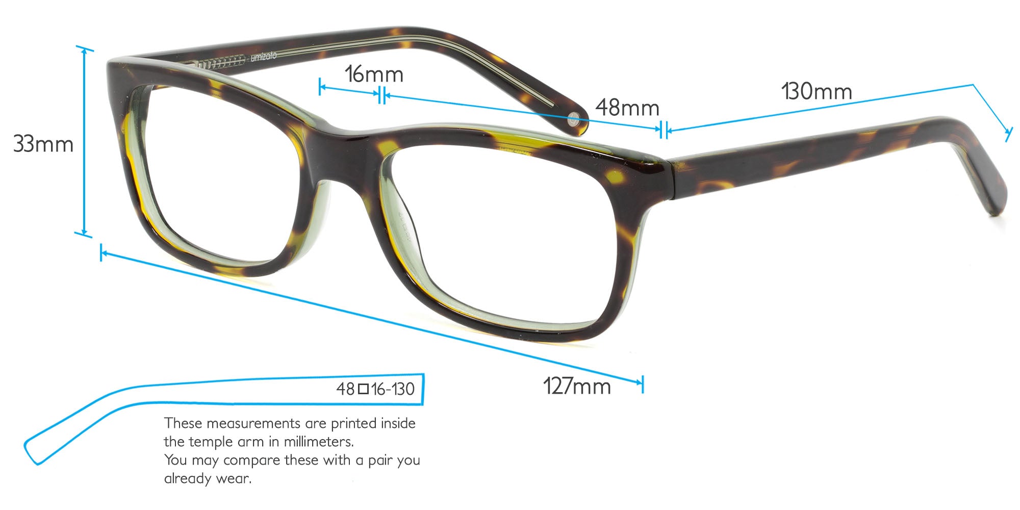 Nightingale Computer Gaming Glasses Frame Measurements