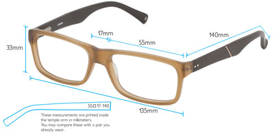 Volos Computer Gaming Glasses Frame Measurements